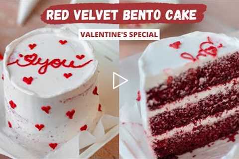 Red Velvet Bento Cake| Eggless Lunch Box Cake + GIVEAWAY | Valentine's Day| Bento Cakes At Home