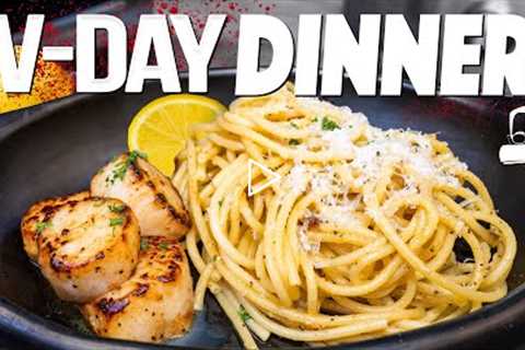 THE BEST VALENTINE'S DAY DINNER: LEMON PASTA + SEARED SCALLOPS! | SAM THE COOKING GUY