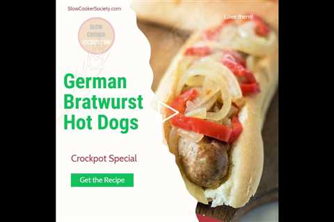 Slow Cooker Hot Dogs | Crock Pot Bratwurst Hot Dog with Peppers & Onions Recipe