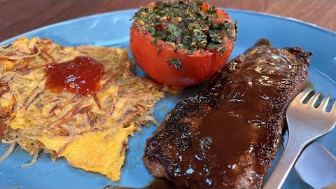 How to Make Steak and Hash Brown Eggs with Broiled Tomatoes | BLD Meal | Rachael Ray