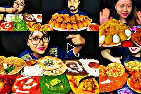 ASMR EATING PALAK PANEER, BUTTER PANEER, BIRIYANI, EGGS, CHICKEN | INDIAN FOOD MUKBANG |FoodShood|