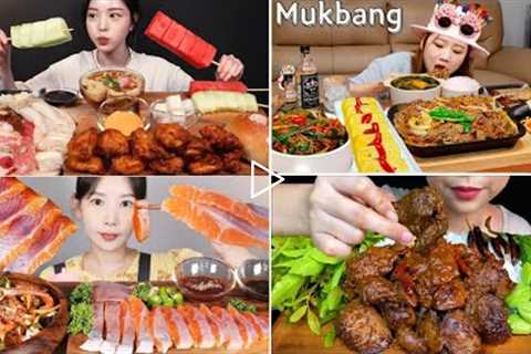 BEST ASMR MUKBANG. CHICKEN CRISPY, BULGOGI, INDIAN FOOD.