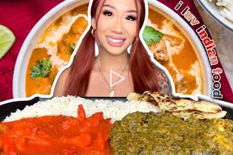 INDIAN FOOD BUTTER CHICKEN | SAAG PANEER MUKBANG EATING SHOW