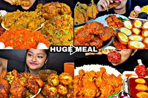 ASMR EATING SPICY CHICKEN CURRY, MUTTON BIRIYANI, EGG CURRY | BEST INDIAN FOOD MUKBANG|Foodie India|
