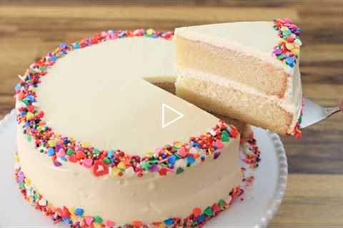 Classic Vanilla Cake Recipe | How to Make Birthday Cake