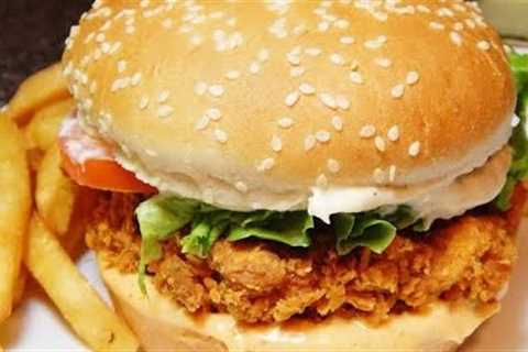 home made .zinger burger,KFC style zinger recipe.