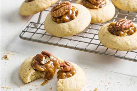 Bourbon Pecan Thumbprint Cookies