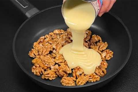 Beat condensed milk with walnut! You''ll be amazed! Dessert in a minute. No Baking! Bazilika..