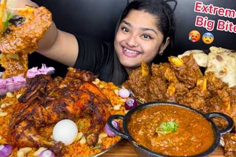 CHICKEN ROTISSERIE TANDOORI BIRYANI WITH SPICY MUTTON BHUNA AND BUTTER NAAN | EXTREMELY BIG BITES