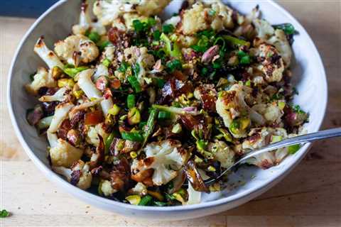 cauliflower salad with dates and pistachios