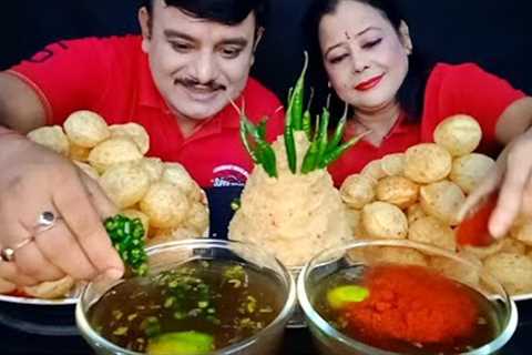 100X SPICY🔥🌶 DESI STREET FOOD CHILLI PANI PURI 🌶 PUCHKA 🥵GOLGAPPA EATING..