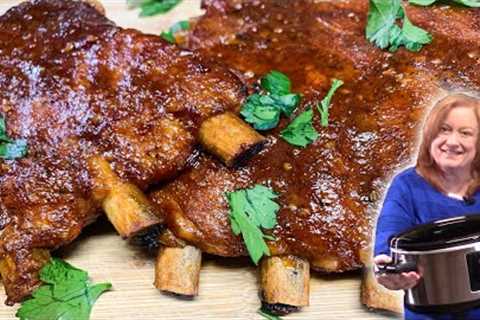 SLOW COOKED St Louis BBQ RIBS in the Crockpot