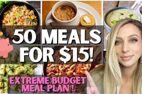 50 Meals for $15 | Extreme Budget Meal Plan | How to Beat Inflation