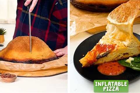 Get it while it's popped -- try this inflated pizza before it floats away! 🎈🍕