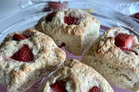 Light, Flaky + Easy Lemon Strawberry Scones