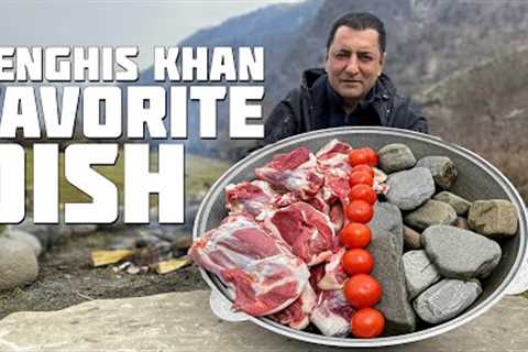 Emperor Genghis Khan''s Favorite Dish! Meat Cooked on Stones