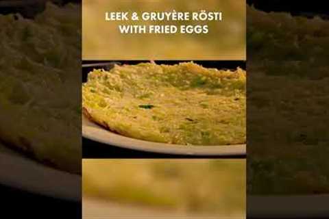 Leek & Gruyère rösti with fried eggs #shorts