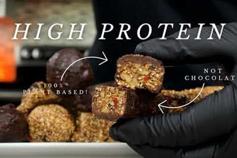 How To Make HIGH PROTEIN Plant-based Energy Bars | Alkaline Chocolate Bar Recipe