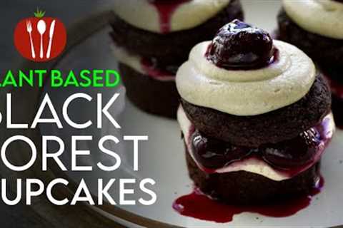 The BEST Plant-Based Black Forest Cupcakes 🧁 oil-free vegan recipe!