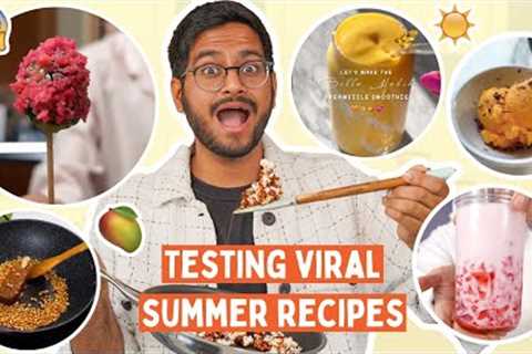 TESTING *VIRAL* SUMMER RECIPES | CRAZY RECIPES 😂😂 ICE CREAM POPCORN, GUMMY BEAR MILK, GRAPE CANDY