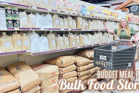 BULK FOOD STORE SHOP BUDGET MEAL PREP | FOOD STORAGE PANTRY TOUR CANNING RECIPES LARGE FAMILY MEALS