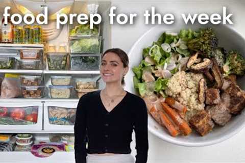 MEAL PREP WITH ME! Roasted Veggie Nourish Bowls, BBQ Tofu & Quinoa