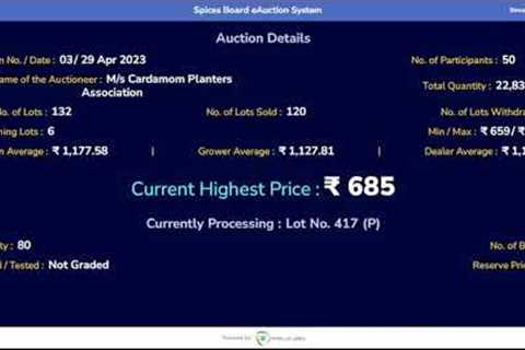 SPICES BOARD LIVE E-AUCTION - 29/04/2023 -  CPA