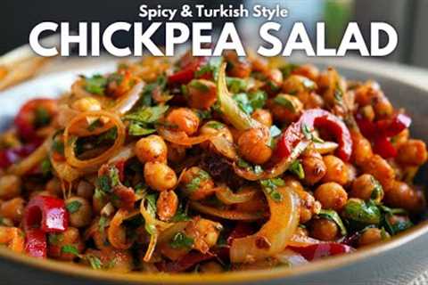 High Protein Spicy Turkish Chickpea Salad, Nohut Piyazi