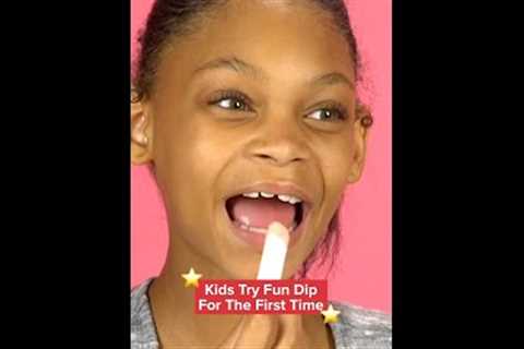 Kids Try Fun Dip For The First Time #shorts