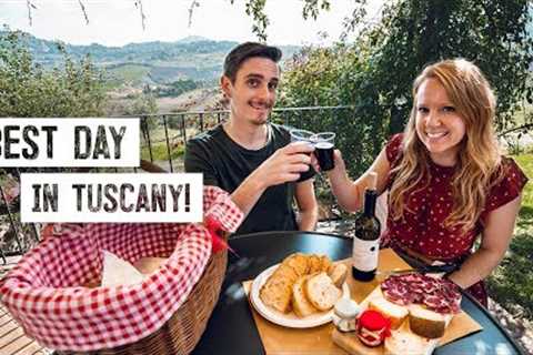 Perfect Day in Tuscany! - BEAUTIFUL Picnic Spot, Underground Winery, Castles & MORE! (Italy)