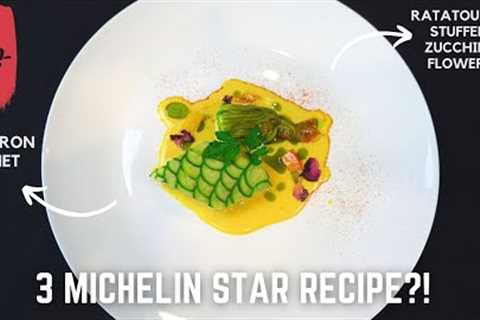 Three Michelin Star Fish Recipe | Fish with Zucchini Flower & Saffron Nage from Eleven Madison..