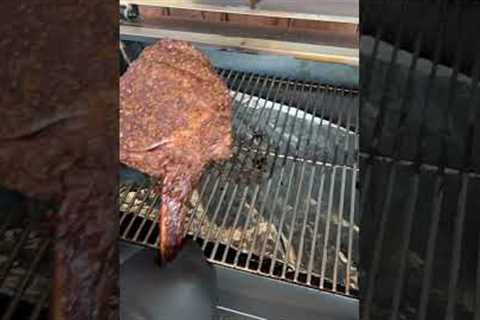 how to smoke a tomahawk steak on a pellet grill to a perfect medium rare | HowToBBQRight Shorts