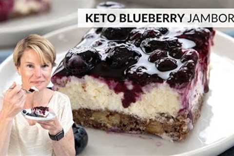 This KETO BLUEBERRY DESSERT will be the hit of the summer!