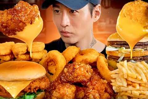 ASMR MUKBANG | Fast Food, Big Mac, Chicken Nuggets, Onion Rings, Chicken Sandwich, Wings, Fries