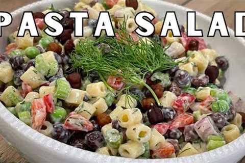 Easy Summer Pasta Salad with Black Chickpeas - Starch Solution 50/50 meal.