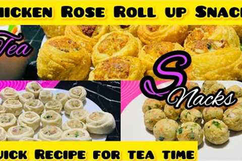 Chicken Snacks For TeaTime | Crispy Rose Rollup #Samosa #yummy#viral #delicious #cooking #recipe#4k