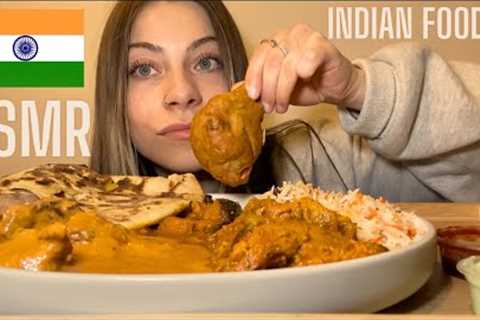 ASMR Eating Indian Food Mukbang | Chicken Tikka Masala, Beef Kashmiri & Samosa''s