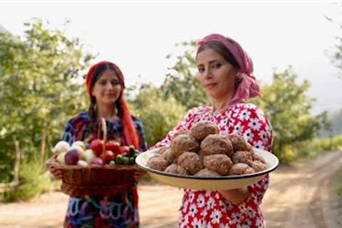 Meatballs and Stuffed Rice with Barberry and Saffron Cooked in Village