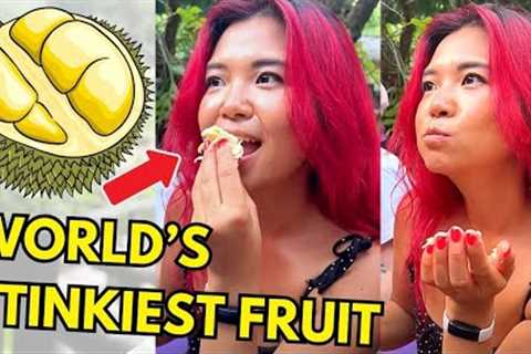 Trying DURIAN (World''s Stinkiest Fruit) For the FIRST TIME 😳 (Thailand 🇹🇭 Vegan Food Tour Vlog)