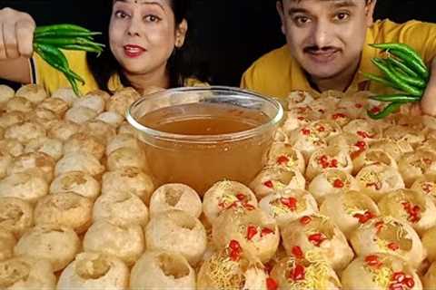 100 SPICY🔥CHILLI SEV PURI PANI PURI CHALLENGE IN 5 MIN *INDIAN STREET FOOD* GOLGAPPA..