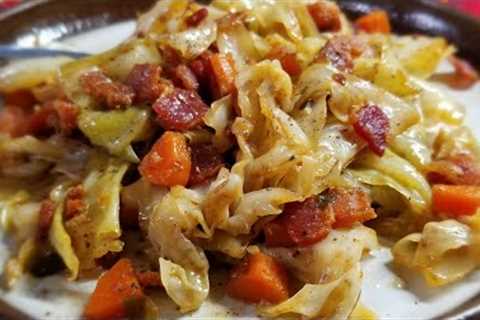 How to make FRIED CABBAGE AND BACON / With Carrots ❤