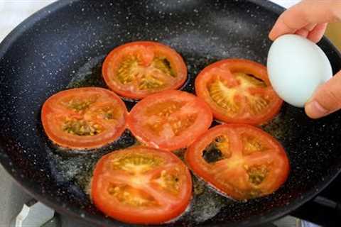 1 Tomato with 3 eggs! Quick breakfast in 5 minutes. Super easy and delicious omelet recipe