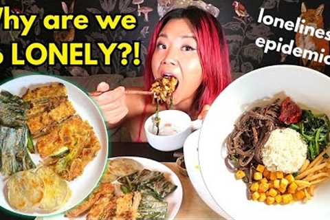 Home Cooked Korean Food MUKBANG (Vegan) & Loneliness Epidemic (Why are we so lonely?)