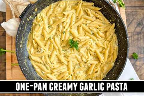 The HEALTHIEST Creamy Garlic Pasta | Easy ONE-PAN 20 Minute Recipe