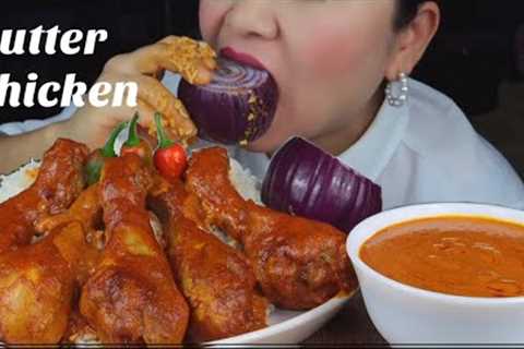 BUTTER CHICKEN cooking and eating MUKBANG/ASMR #chicken