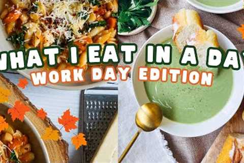 What I Eat in a Day 🍂 Work from Home Day 🎃 Making Pasta e Fagioli and Healthy Artichoke Dip!