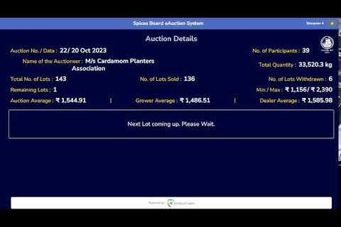 SPICES BOARD LIVE E-AUCTION - 20 OCTOBER  2023 - CPA