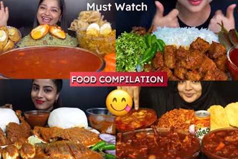 FOOD COMPILATION | INDIAN FOOD MUKBANG | FOOD EATING VIDEO | Chicken 🍗 lollipop, chicken curry 😋🤤