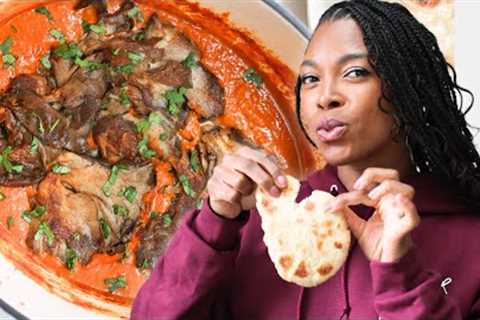 These Mushrooms Taste Just Like Chicken | Vegan Butter Chicken & Naan Bread