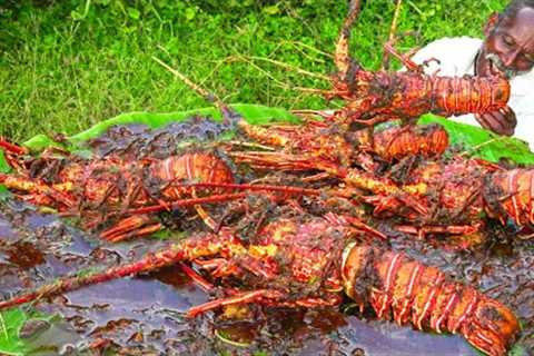 SPICY LOBSTER BUTTER GARLIC GRAVY | Delicious Sea Food | Village Traditional Recipe | Grandpa Show